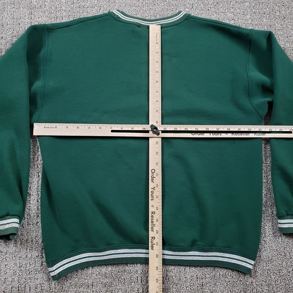 Vintage 90s MICKEY MOUSE Sweatshirt Mens Medium Green Disney Genus Made in USA - Picture 12 of 16
